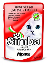 SIMBA CAT CHUNKIES WITH MEAT AND PEAS 100GR 8009470009348  SIMBA ΚΟΜΜΑΤΑΚΙΑ ΓΙΑ ΓΑΤΕΣ ΜΕ ΚΡΕΑΣ ΚΑΙ ΑΡΑΚΑ 100GR 8009470009348